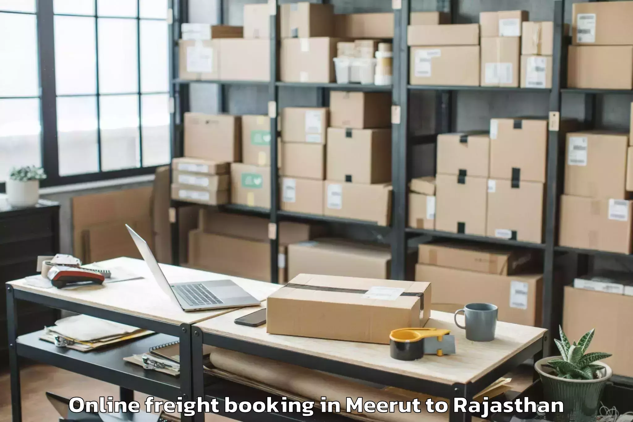 Professional Meerut to Civil Airport Raj Online Freight Booking